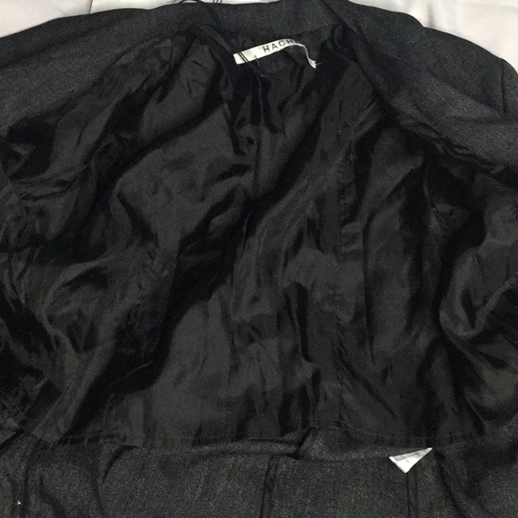 Hache Italian Wool dark coal grey Italian flair gathered skirted swing c… - Picture 7 of 16